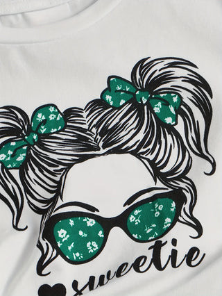 موضة 2025 european american ستايل كاجوال cross-border children's clothing بنات printed jacket with micro-pants بدلة