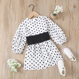 موضة 2025 بنات' صيف cotton print فستان odm supply belt decoration for children