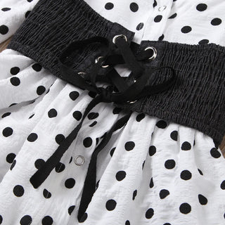 موضة 2025 بنات' صيف cotton print فستان odm supply belt decoration for children