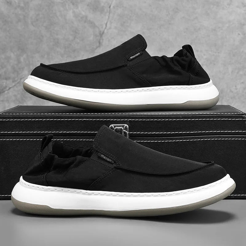 حذاء كاجوال رجالي – جلد صناعي، تهوية مريحة