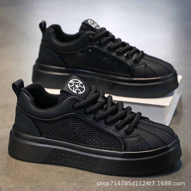 حذاء رياضي رجالي - أبيض – جلد صناعي، تهوية مريحة