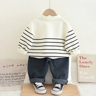 موضة 2025 جديد baby children's clothing أولاد' ربيع وخريف handsome أكمام طويلة polo طقم قطعتين