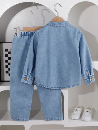 موضة 2025 جديد أولاد كاجوال دينم shirt coat large size children's كاجوال clothes for ربيع & خريف جديد arrival طقم