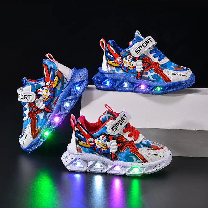 موضة 2025 جديد children's sports shoes تل breathable led light shoes أولاد' luminous shoes