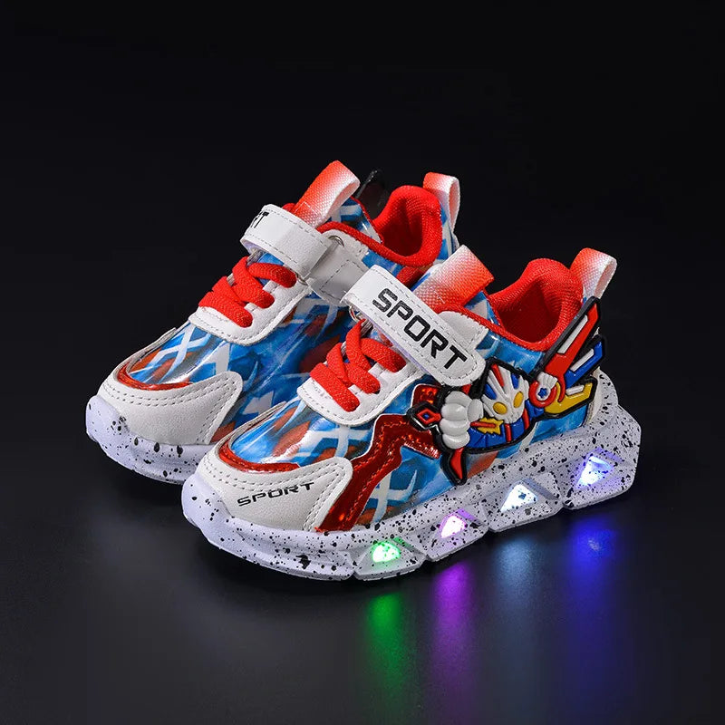 موضة 2025 جديد children's sports shoes تل breathable led light shoes أولاد' luminous shoes