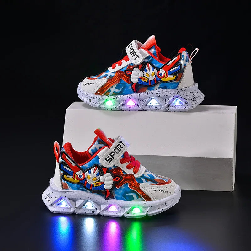 موضة 2025 جديد children's sports shoes تل breathable led light shoes أولاد' luminous shoes