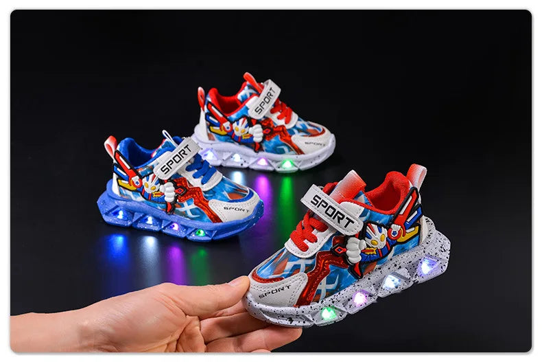 موضة 2025 جديد children's sports shoes تل breathable led light shoes أولاد' luminous shoes