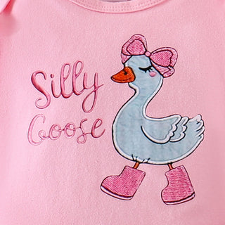 موضة 2025 جديد european american ستايل baby بنات' cotton أكمام طويلة ha outfit with snap button closure pink ربيع خريف collection