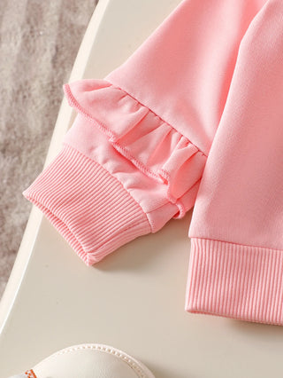 موضة 2025 جديد ربيع وخريف cute بنات' طقم infant and toddler أكمام طويلة round neck hoodie طويل pants 2-piece طقم