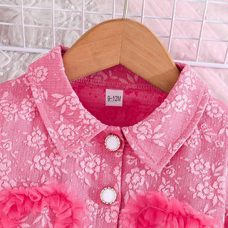 موضة 2025 ربيع وخريف جديد butterfly embroidered أكمام طويلة coat and purple butterfly strap تل فستان طقم قطعتين