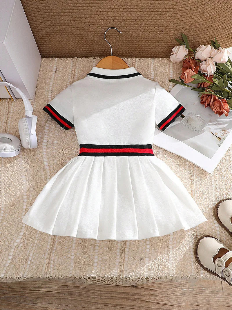 موضة 2025 صيف كاجوال children's clothing odm baby بنت جيب فستان printed knitted cross-border fashion female treasure أطفال