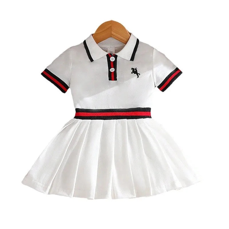 موضة 2025 صيف كاجوال children's clothing odm baby بنت جيب فستان printed knitted cross-border fashion female treasure أطفال