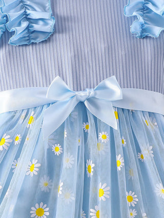 موضة 2025 صيف children's strap تل جيب، بنات' little zouju floral جيب، children's فستان