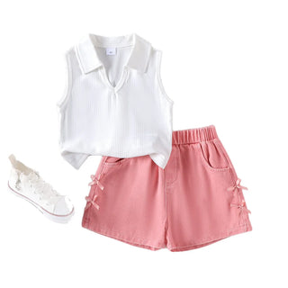موضة 2025 صيف جديد european and american بنات كاجوال solid ستايل jacket and دينم shorts طقم with stereo bow lapel and pit كم