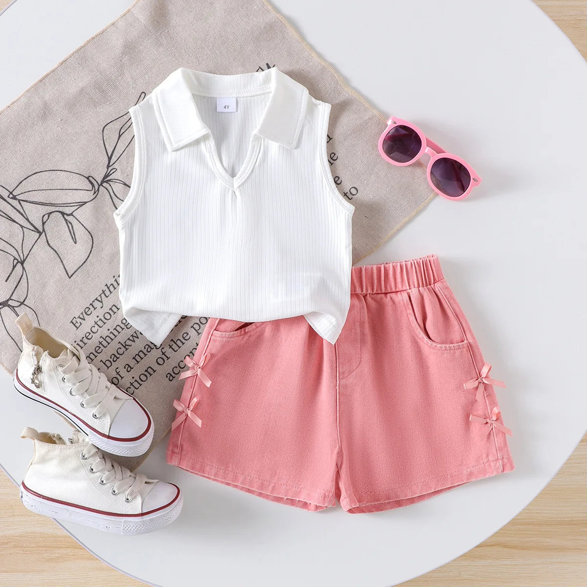 موضة 2025 صيف جديد european and american بنات كاجوال solid ستايل jacket and دينم shorts طقم with stereo bow lapel and pit كم