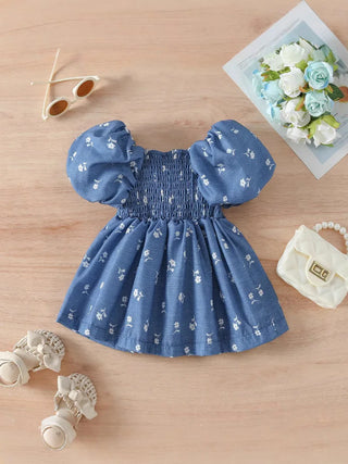 موضة 2025 صيف جديد بنات' floral فستان