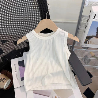 موضة 2025 صيف جديد women's children's كاجوال solid clothing دينم stitching belt bottoming shirt pants cute three-piece treasure 4t
