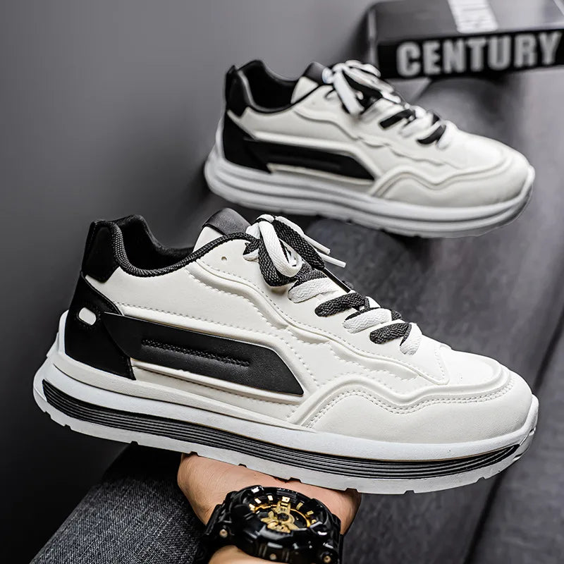 سنيكر رجالي - أبيض – تهوية مريحة، نعل مقاوم للانزلاق