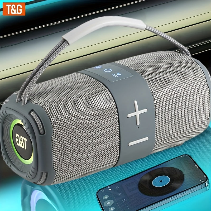 مكبر صوت لاسلكي محمول بقوة 16 وات - بطارية قابلة لإعادة الشحن بسعة 1500 مللي أمبير، تدعم بطاقة TF/USB/AUX/TWS، إجراء المكالمات بدون استخدام اليدين، متوافق مع الهاتف/الكمبيوتر اللوحي/التلفزيون، مناسب للأنشطة الخارجية والمسرح المنزلي وحفلات الشاطئ، هدايا ال