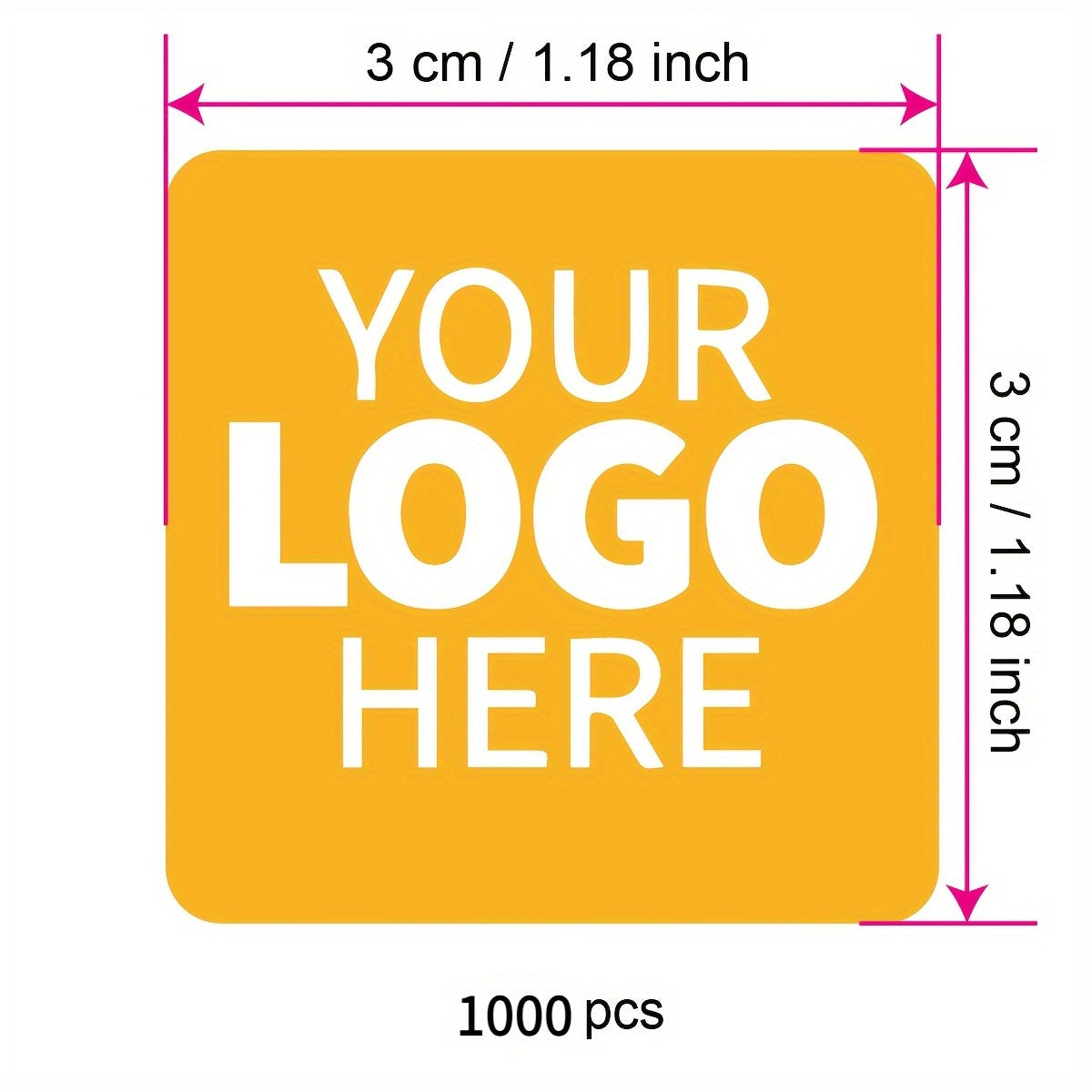 1000 قطعة من ملصقات الشريط المربعة القابلة للتخصيص - تصميم شعار مخصص، ورق متين، مثالي للهدايا، التعبئة والتغليف، والاستخدام في المكتب، مستلزمات المكتب | ملصقات قابلة للتخصيص | ملصقات متينة