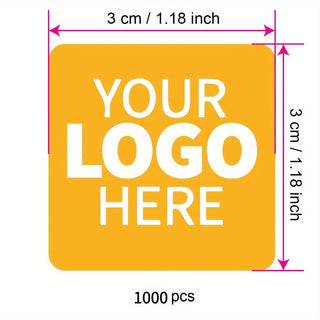 1000 قطعة من ملصقات الشريط المربعة القابلة للتخصيص - تصميم شعار مخصص، ورق متين، مثالي للهدايا، التعبئة والتغليف، والاستخدام في المكتب، مستلزمات المكتب | ملصقات قابلة للتخصيص | ملصقات متينة