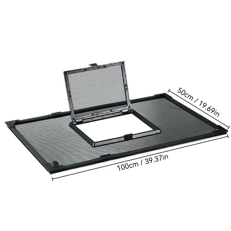 غطاء آمن لأحواض السمك، شبكة مغناطيسية DIY مع نافذة تغذية - مناسب لحجم الأحواض من 279.4 إلى 398.78 سم، يمنع هروب السلاحف والسحالي والزواحف الصغيرة