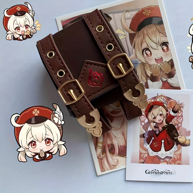 حقيبة ظهر جينشين إمباكت كلي لحفظ السماعات اللاسلكية، مع شعار نمط اللهب والبرسيم - مثالية لعشاق ألعاب جينشين