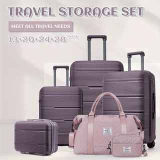 مجموعة تخزين السفر كوفاي، حقائب سفر بعجلات هادئة بطول 33.02-71.12 سم، مصنوعة من مادة بي بي، حقائب سفر متينة لليد والفحص، حقائب تجميل ومستلزمات الحمام، معدات سفر متعددة الاستخدام