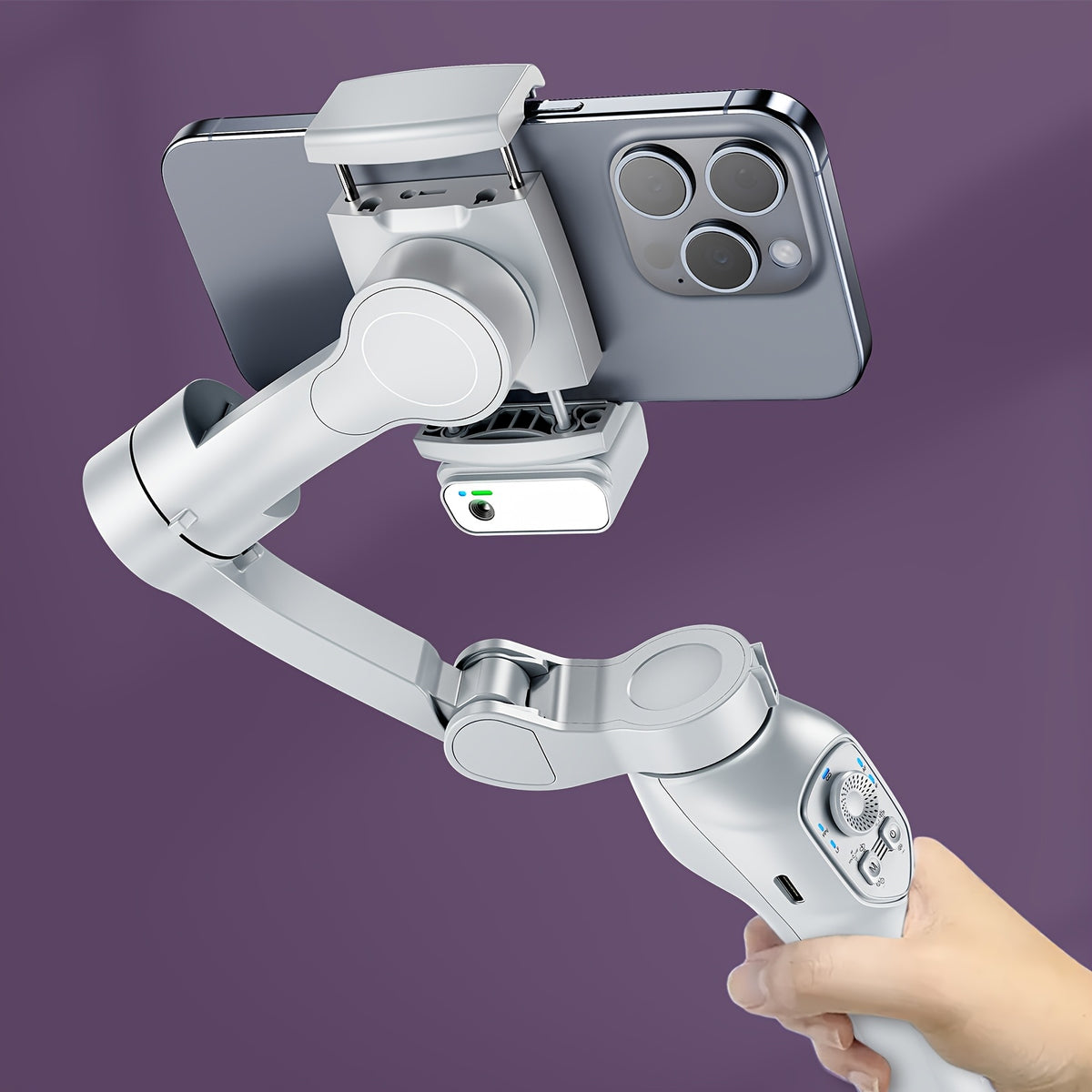 جهاز مثبت للهاتف الذكي L7Cpro+AI، مثبت هاتف ثلاثي المحاور مع تتبع الوجه التلقائي لثلاثي القوائم لكاميرا for iphone/Android