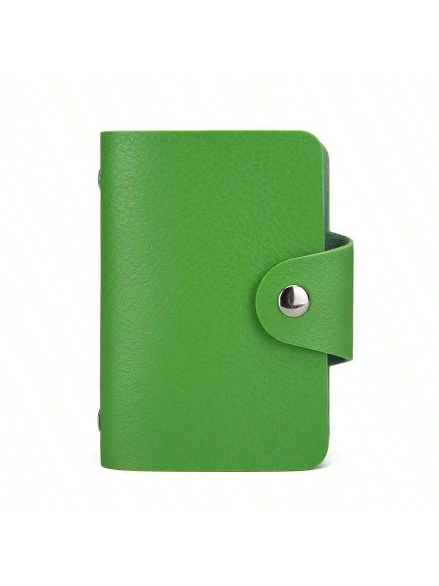 حقيبة حامل البطاقات 24 فتحة، جراب لون عادي بسيط، منظم بطاقات الائتمان والهوية لكل من الرجال والنساء، حامل بطاقات جلدي، ضروريات السفر للنساء، محفظة صغيرة، محفظة مصغرة، محفظة، محفظة بطاقات