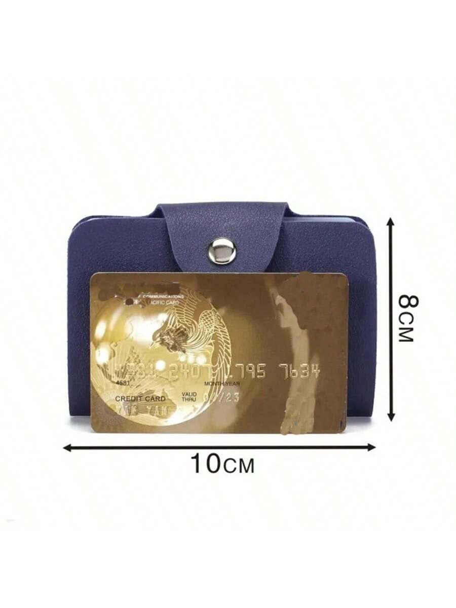 حقيبة حامل البطاقات 24 فتحة، جراب لون عادي بسيط، منظم بطاقات الائتمان والهوية لكل من الرجال والنساء، حامل بطاقات جلدي، ضروريات السفر للنساء، محفظة صغيرة، محفظة مصغرة، محفظة، محفظة بطاقات