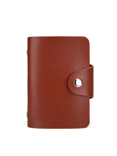 حقيبة حامل البطاقات 24 فتحة، جراب لون عادي بسيط، منظم بطاقات الائتمان والهوية لكل من الرجال والنساء، حامل بطاقات جلدي، ضروريات السفر للنساء، محفظة صغيرة، محفظة مصغرة، محفظة، محفظة بطاقات