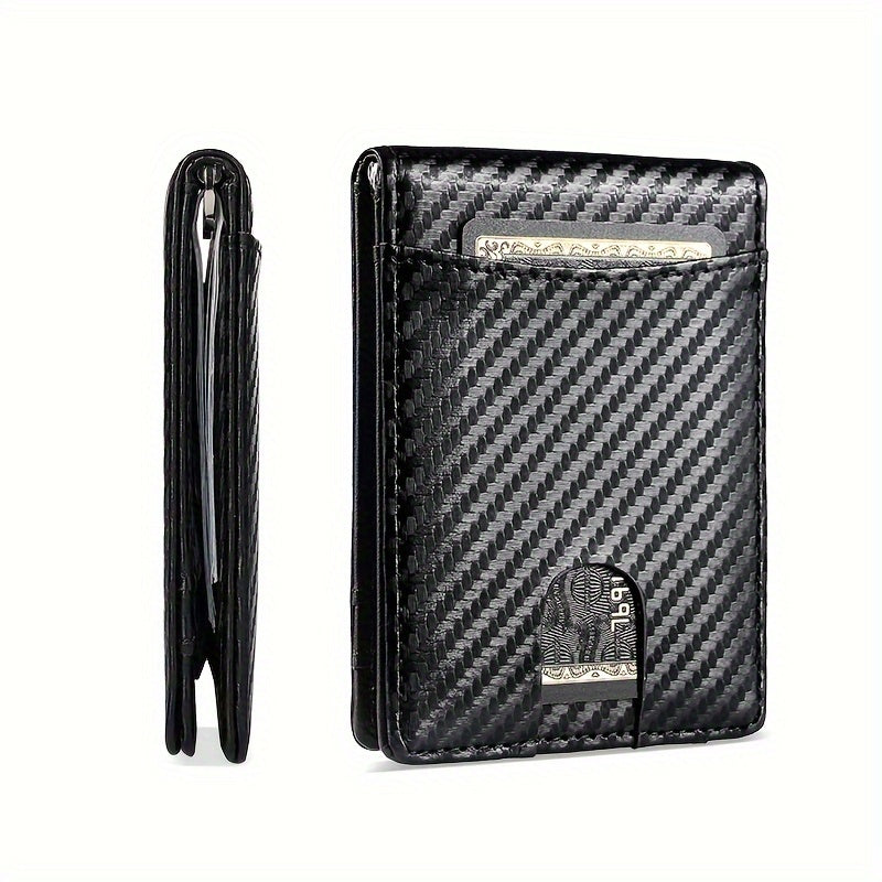 محفظة رجالية BATSIOE نحيفة مع حماية RFID - جلد صناعي فائق الألياف، مشبك نقود من الفولاذ المقاوم للصدأ، حامل بطاقات بتصميم أنيق - هدية مثالية له