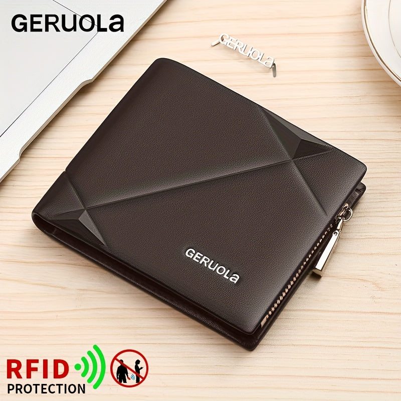 محفظة جلدية حقيقية للرجال من GERUOLA | حجب RFID | فتحات بطاقات ذات سعة كبيرة | تصميم أسود أنيق | مثالية للأعمال، والتنقل، وهدايا | جلد بقرة بطبقة أولية متينة | مثالية لأعياد الميلاد، والذكرى السنوية، وعيد الأب، ومحافظ للهدايا