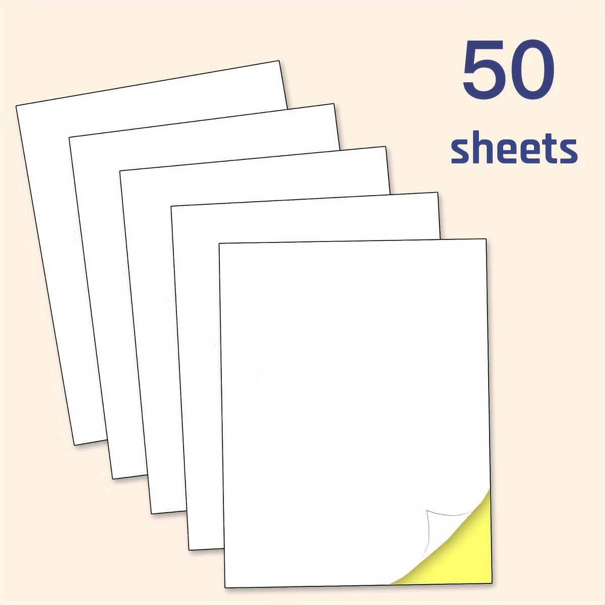 ورق ملصقات أبيض قابل للطباعة 100/50/30 ورقة، ملصقات مطبوعة غير لامعة، مقاس A4 8.3X11.7In (21 X 29.7 سم)، مناسب لطابعات الليزر/الحبر