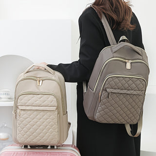 حقيبة ظهر نسائية من النايلون بتصميم كوري جديد لعام 2025، بسيطة ومتعددة الاستخدامات، خفيفة الوزن، حقيبة ظهر للسفر مع حزام قابل للتعديل، حجرة للكمبيوتر المحمول، إغلاق بسحاب، بطانة من البوليستر، مناسبة لأغراض مختلفة