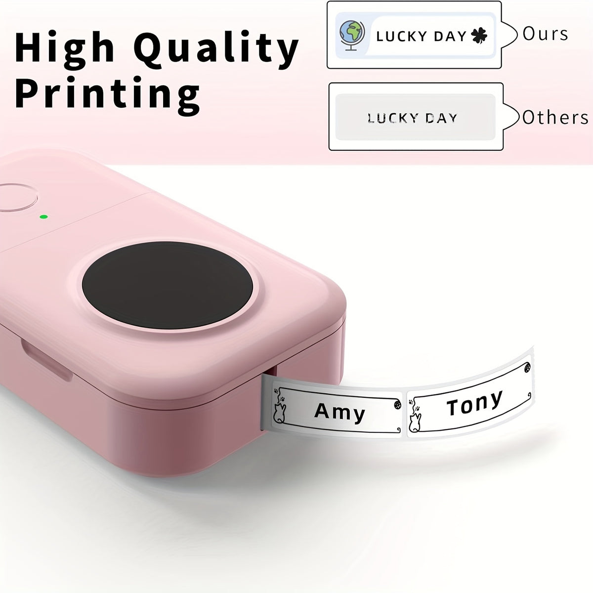 صانع ملصقات Phomemo D30، صانع ملصقات صغير محمول، آلة طباعة ملصقات محمولة بدون حبر للبرطمانات والمطبخ والملابس والمجوهرات، متوافقة مع الهواتف الذكية والكمبيوتر اللوحي، مع ملصق مقاس 12 × 40 مم