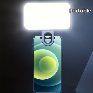 1 قطعة مصباح LED محمول قابل للتعليق للهواتف الذكية - شحن عبر USB، إضاءة قابلة للتعديل وزاوية قابلة للضبط، مناسب للسيلفي وتسجيل الفيديو، استخدام داخلي، مصدر ضوء LED، بطارية ليثيوم بوليمر، جهد عمل ≤36V