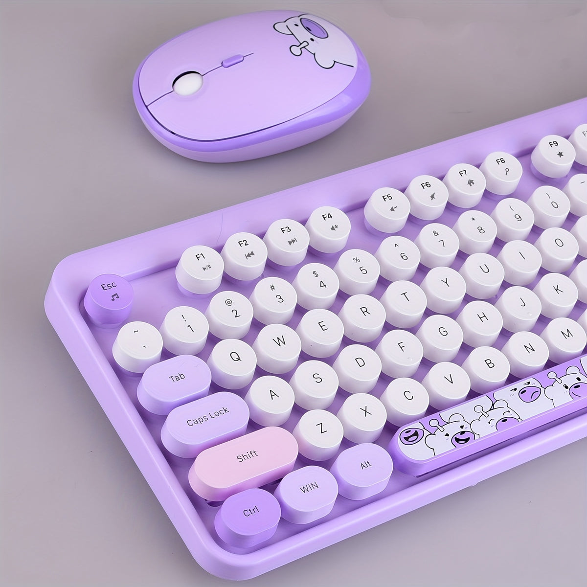 لوحة مفاتيح مكتبية قديمة بحجم كامل مع آلة كتابة، لوحة مفاتيح لطيفة مع مفاتيح مستديرة، مناسبة للأجهزة المحمولة والكمبيوترات المكتبي