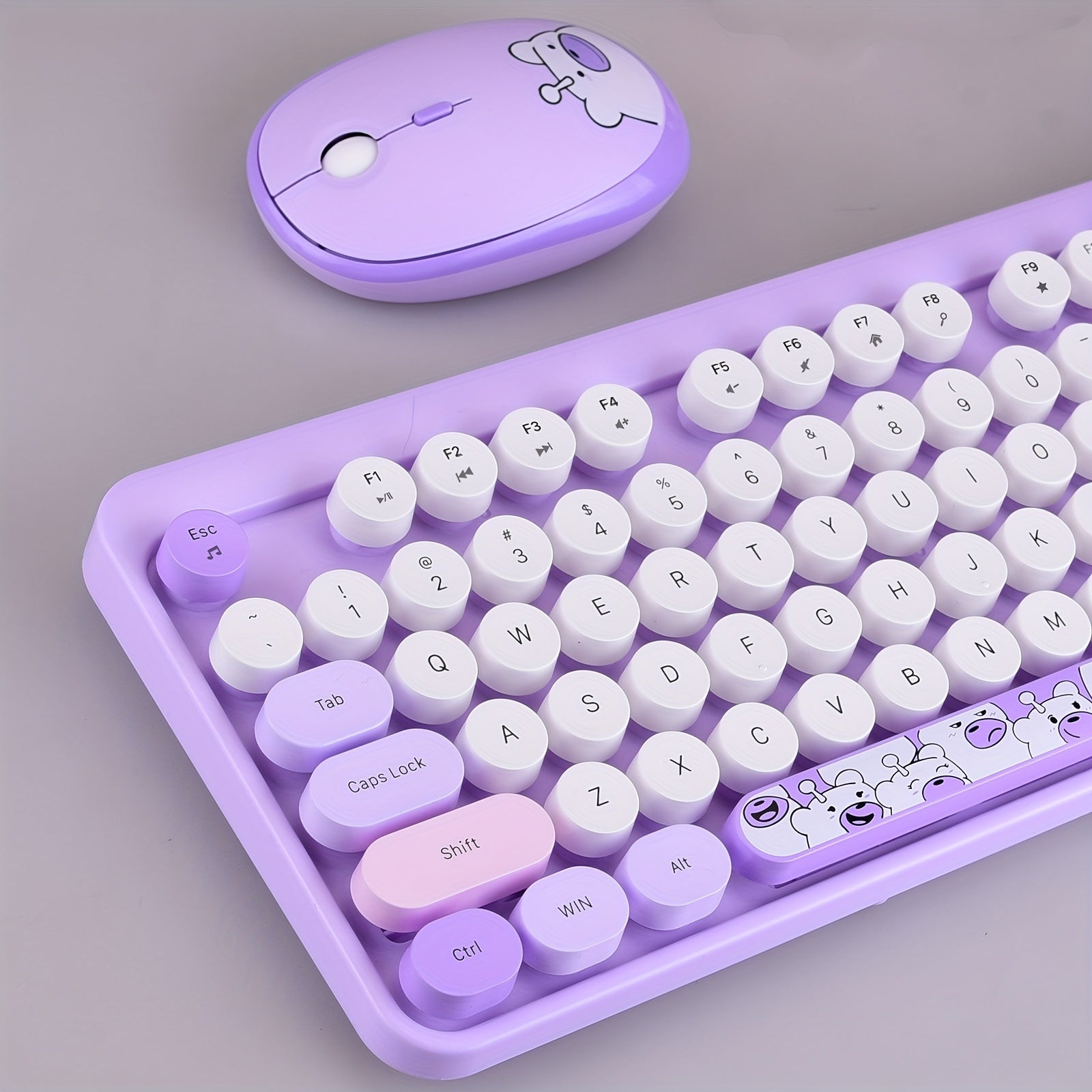 لوحة مفاتيح مكتبية قديمة بحجم كامل مع آلة كتابة، لوحة مفاتيح لطيفة مع مفاتيح مستديرة، مناسبة للأجهزة المحمولة والكمبيوترات المكتبي