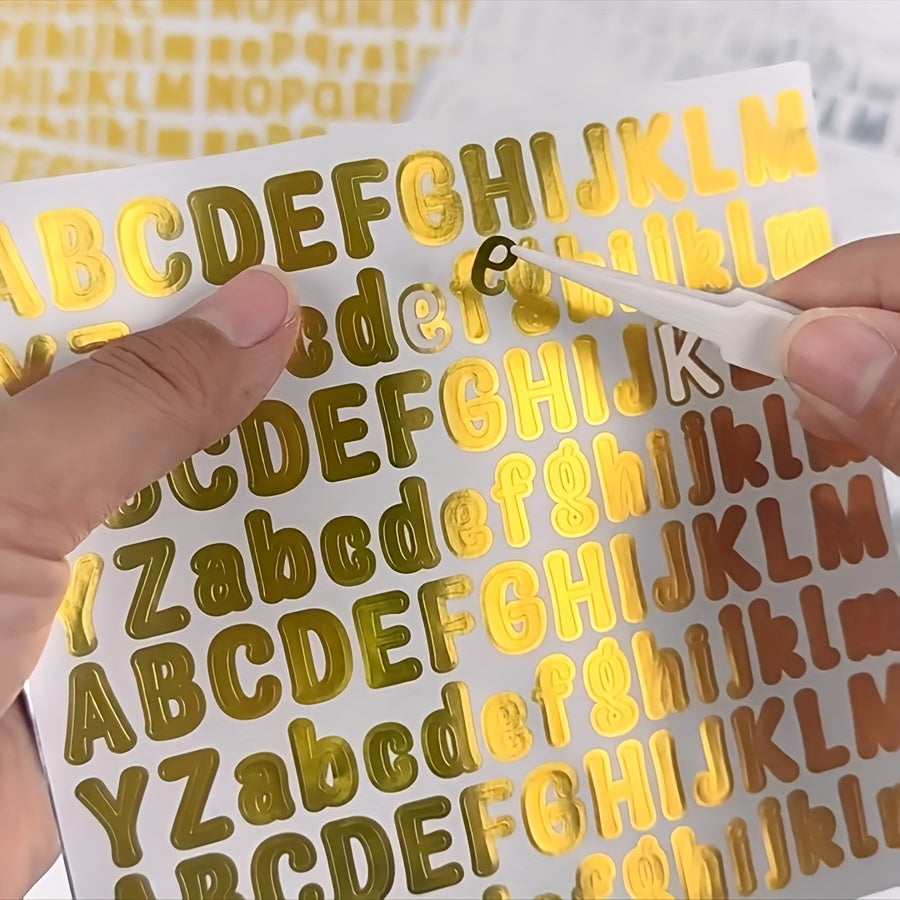 1040 قطعة/5 أوراق ملصقات ذاتية اللصق ذهبية وفضية مقاومة للماء مقاس 1.27 سم للمكاتب والمدارس والمنزل، مناسبة لتزيين الأكواب والمغلفات والبطاقات