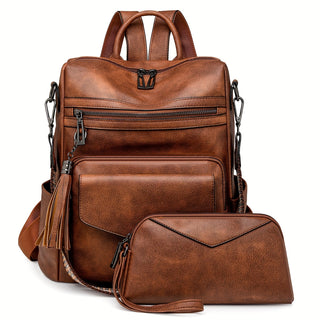 حقيبة ظهر نسائية أنيقة من مصمم الأزياء، محفظة سفر قابلة للتحويل إلى حقيبة كتف