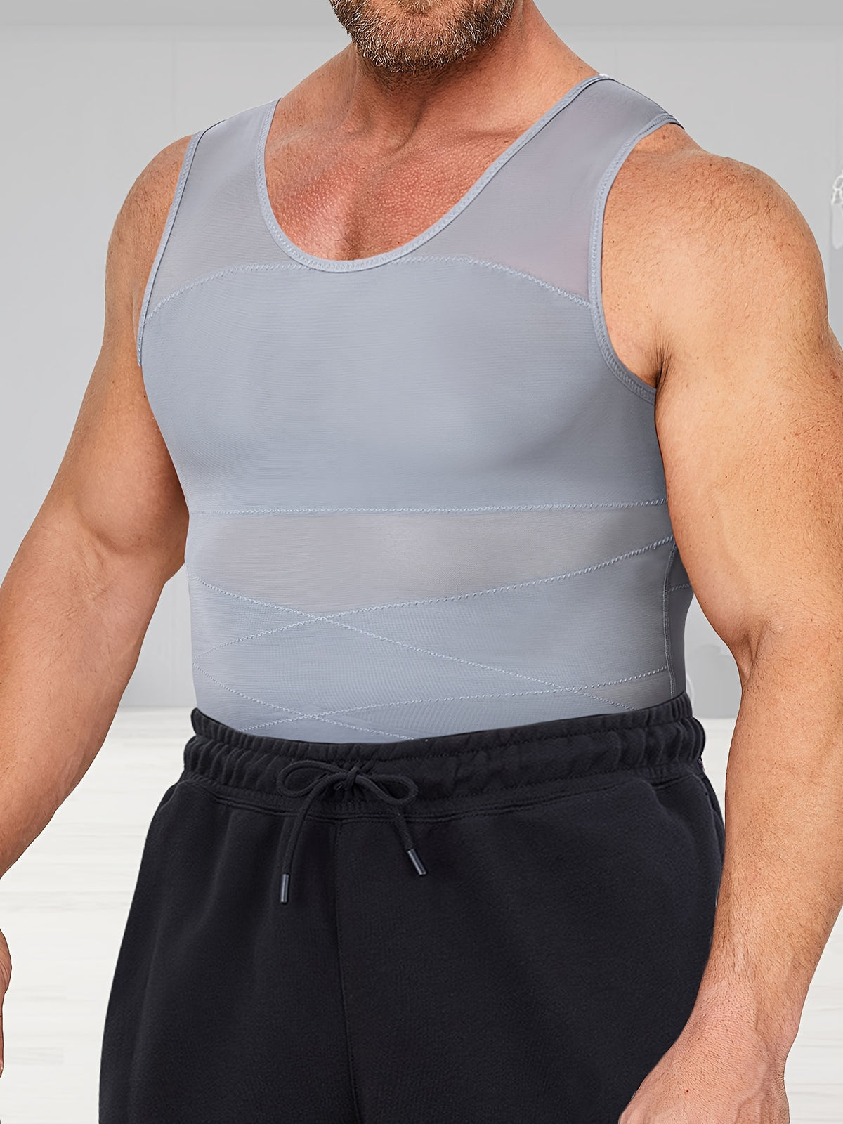 تي شابو مان للرجال بحجم كبير - قميص بدون أكمام للتنحيف - شبكة خفيفة الوزن قابلة للتنفس، 4 مواسم، ملاءمة مطاطية للصالة الرياضية، التدريب والملابس الكاجوال، لون صلب، TRAININGGIRL، بحجم كبير