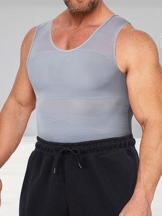 تي شابو مان للرجال بحجم كبير - قميص بدون أكمام للتنحيف - شبكة خفيفة الوزن قابلة للتنفس، 4 مواسم، ملاءمة مطاطية للصالة الرياضية، التدريب والملابس الكاجوال، لون صلب، TRAININGGIRL، بحجم كبير