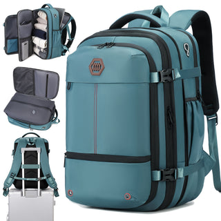 حقيبة ظهر سفر محكمة الغلق، حقيبة ظهر قابلة للتوسيع للنساء، حقيبة ظهر للأغراض الشخصية، مناسبة للاستخدام في الطائرات، حقيبة ظهر للكمبيوتر المحمول 17.3 بوصة