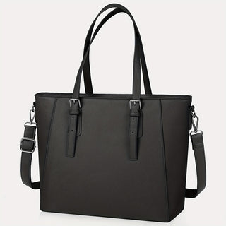 حقيبة توت أنيقة سوداء من NUBILY للنساء - سعة كبيرة، حقيبة يد أعمال مع حزام كتف قابل للتعديل، خفيفة الوزن للعمل والمقابلات، تشطيب ناعم، إغلاق بسحاب، حقيبة يد للعمل | حقيبة بأسلوب احترافي | إغلاق سحاب آمن