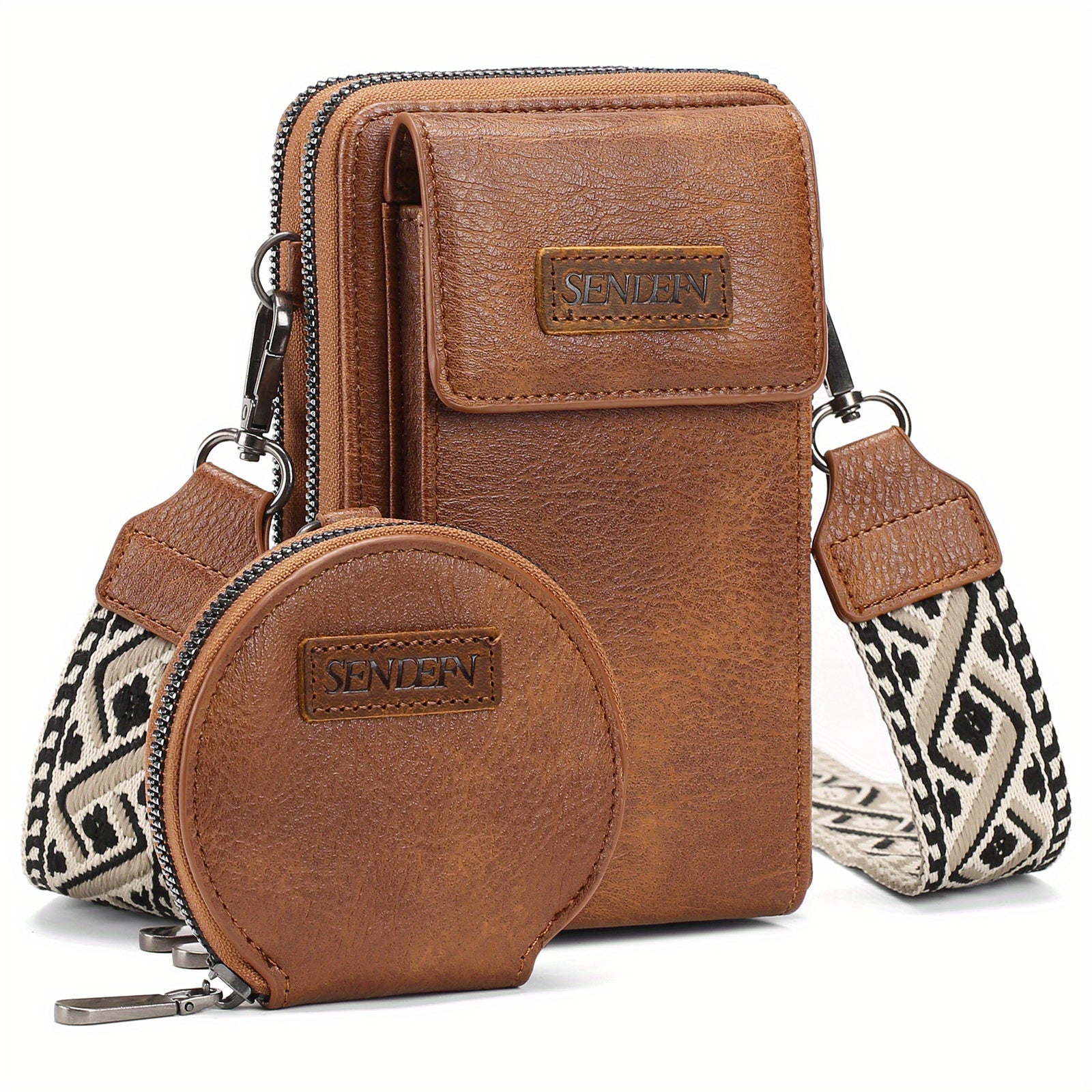 حقيبة هاتف محمول كلاسيكية ذات سعة كبيرة، حقيبة صغيرة عبر الجسم، حقيبة كتف نسائية عصرية متعددة الوظائف، طقم مكون من قطعتين