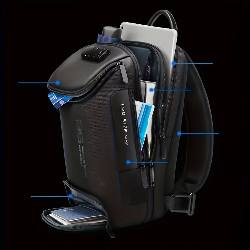 1 قطعة حقيبة صدر كاجوال بسعة كبيرة للرجال، حقيبة كتف متعددة الوظائف ومقاومة للماء، حقيبة كروس للاب توب