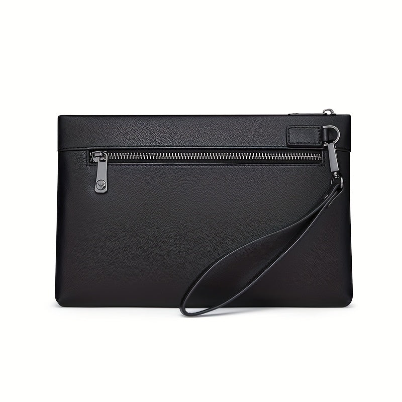 حقيبة يد جلدية حقيقية مطبوعة على شكل تنين بول - سعة كبيرة، حقيبة يد أنيقة للرجال للعمل والسفر والمناسبات الاجتماعية، أسود بتصميم تنين أبيض، حقيبة يد للسفر | إكسسوار أنيق | إغلاق بسحاب متين، حقيبة سفر