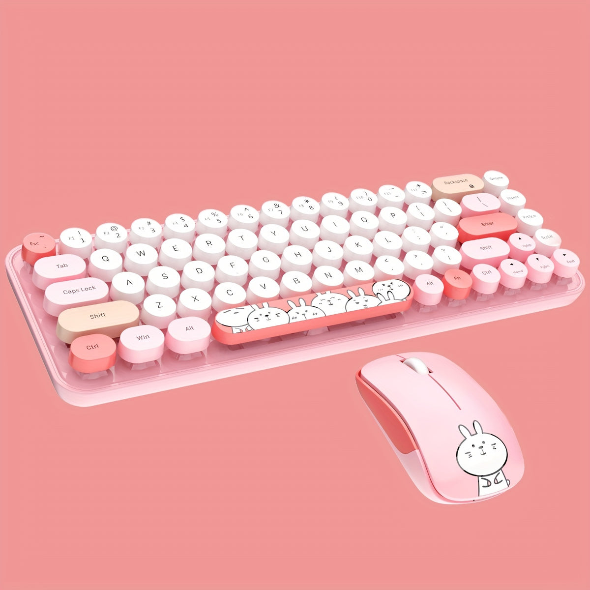 طقم لوحة مفاتيح وفأرة MOFII Idol PRO يتميز بمطابقة ألوان ممتازة، مناسب للكمبيوتر الشخصي واللابتوب والتلفزيون الذكي مع اتصالات أكثر موثوقية بتردد 2.4 جيجا هرتز لأعياد الميلاد/عيد الحب/الهالوين/الفصح/للأولاد/الصديقات